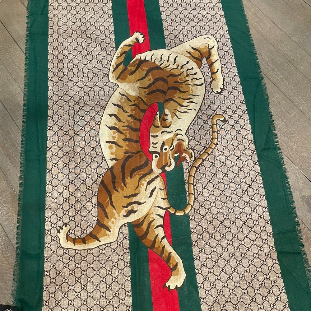 GUCCI "Tiger" Scarf NWT 495511 3174 4G200
